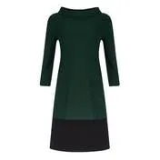 3/4 Sleeve Bardot Textured Colour Block Dress