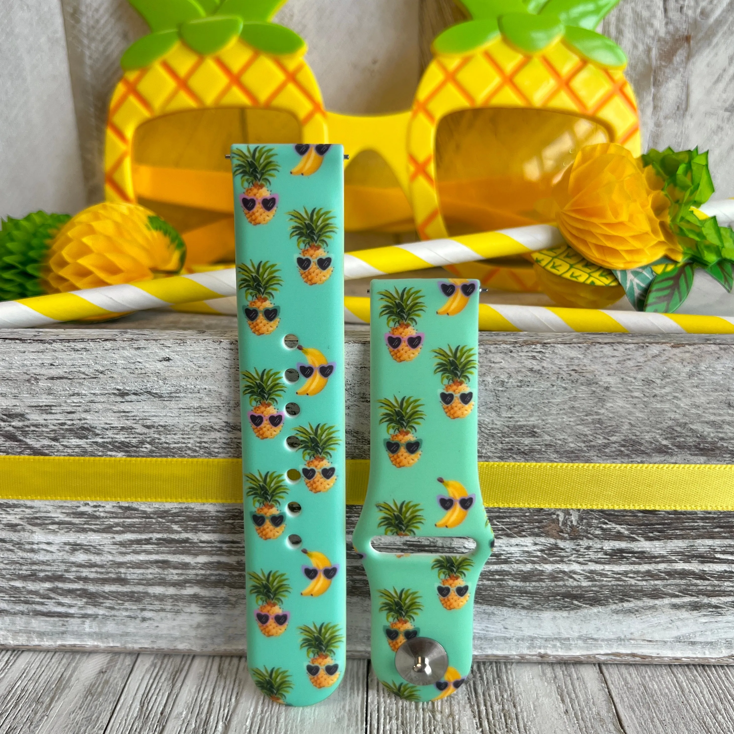 Banana Pineapple Vibes Print Silicone Band For Samsung Watch