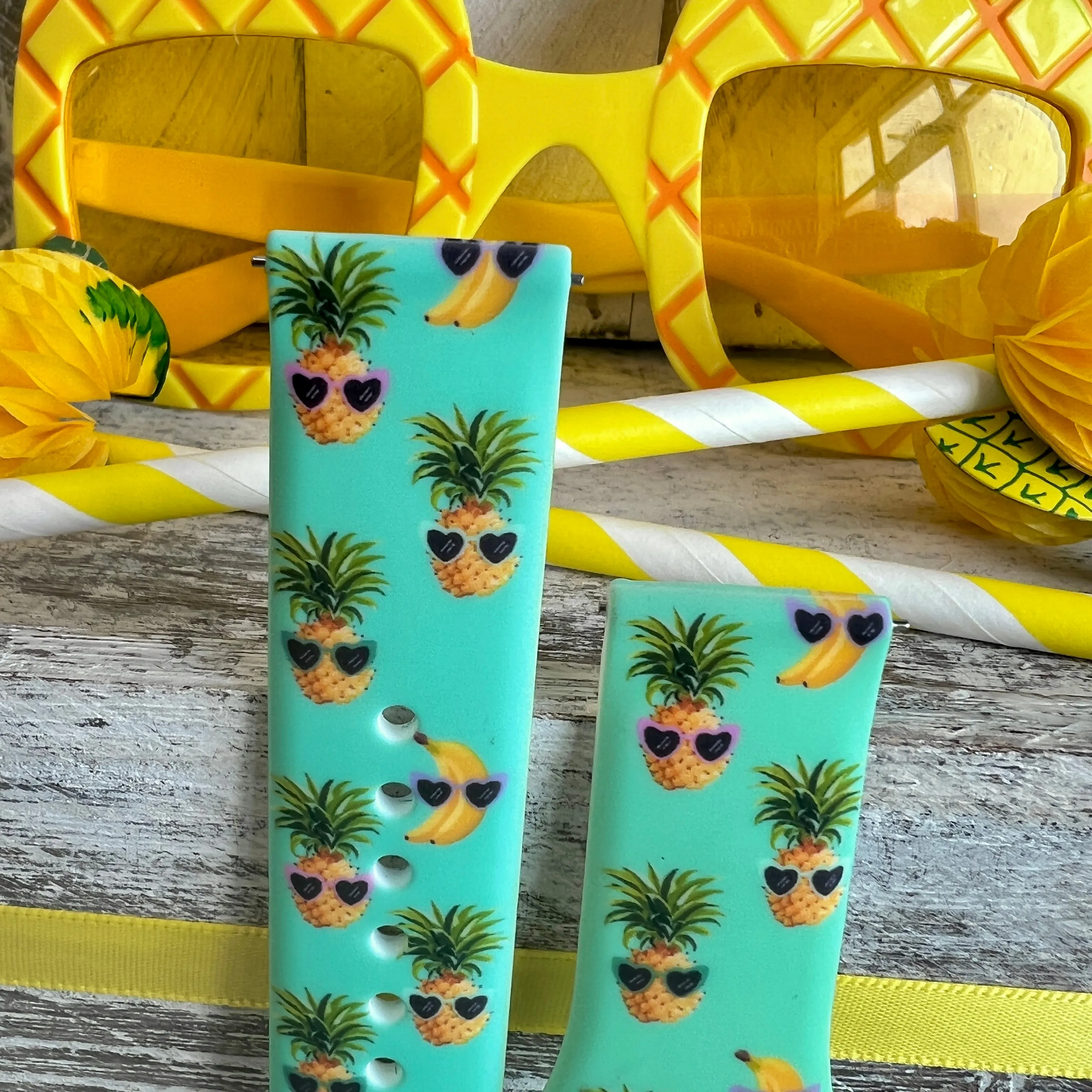 Banana Pineapple Vibes Print Silicone Band For Samsung Watch