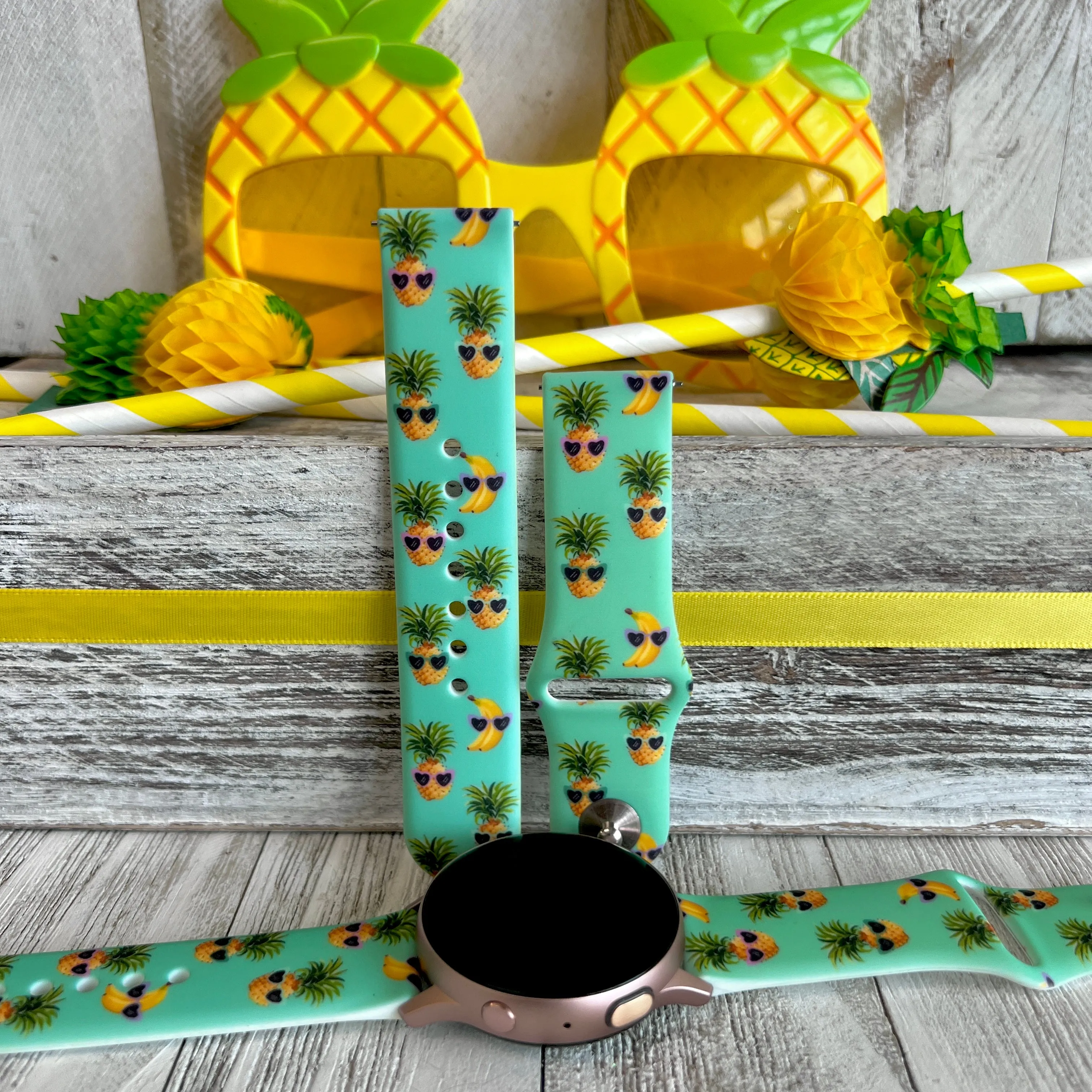 Banana Pineapple Vibes Print Silicone Band For Samsung Watch