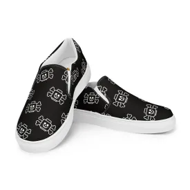 Black Skeleton Men’s Slip On Canvas Shoes