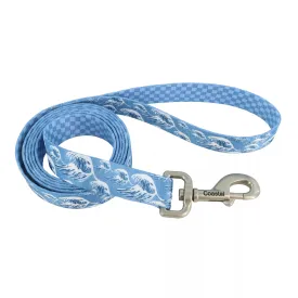 Coastal Pet Products Sublime Dog Leash in Blue Waves with Blue Checkers