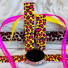 Electric Leopard Print Silicone Band For Samsung Watch