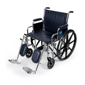 Excel Heavy Duty Wheelchair w/Removable Arms and Detachable Elevating Legrests (20"  Navy)