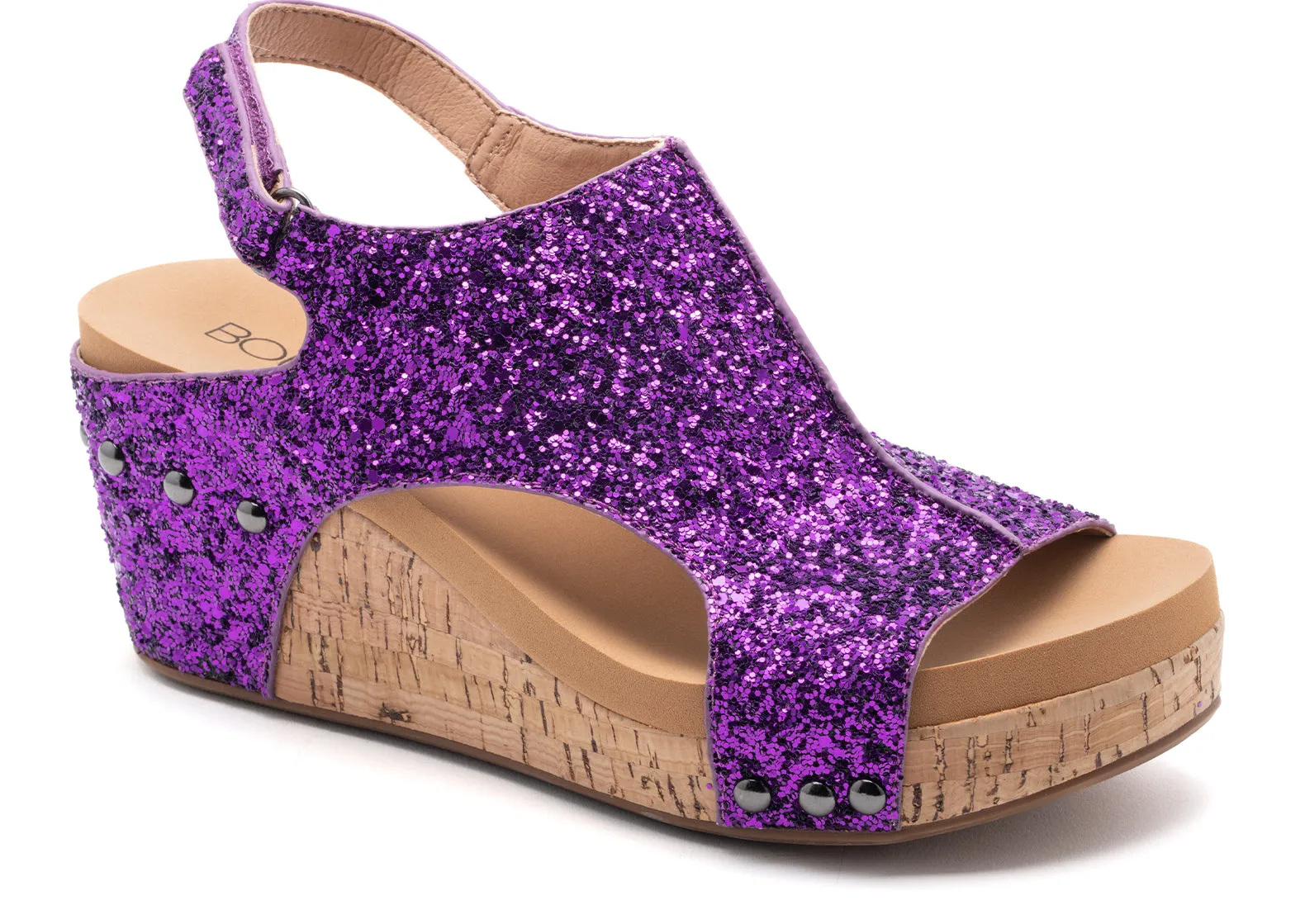 Glitter Carley Wedge by Corky’s - Purple