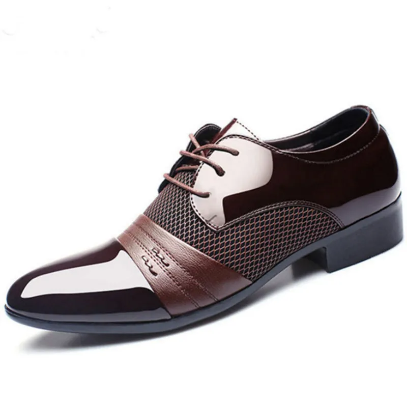 Men's Patent Leather Oxford Shoes, Formal Dress Shoes For Wedding Party Office