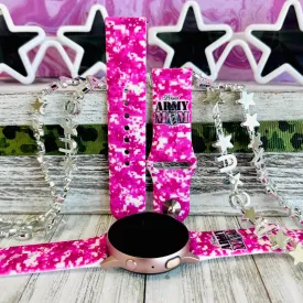 Proud Army Mom Print Silicone Band For Samsung Watch