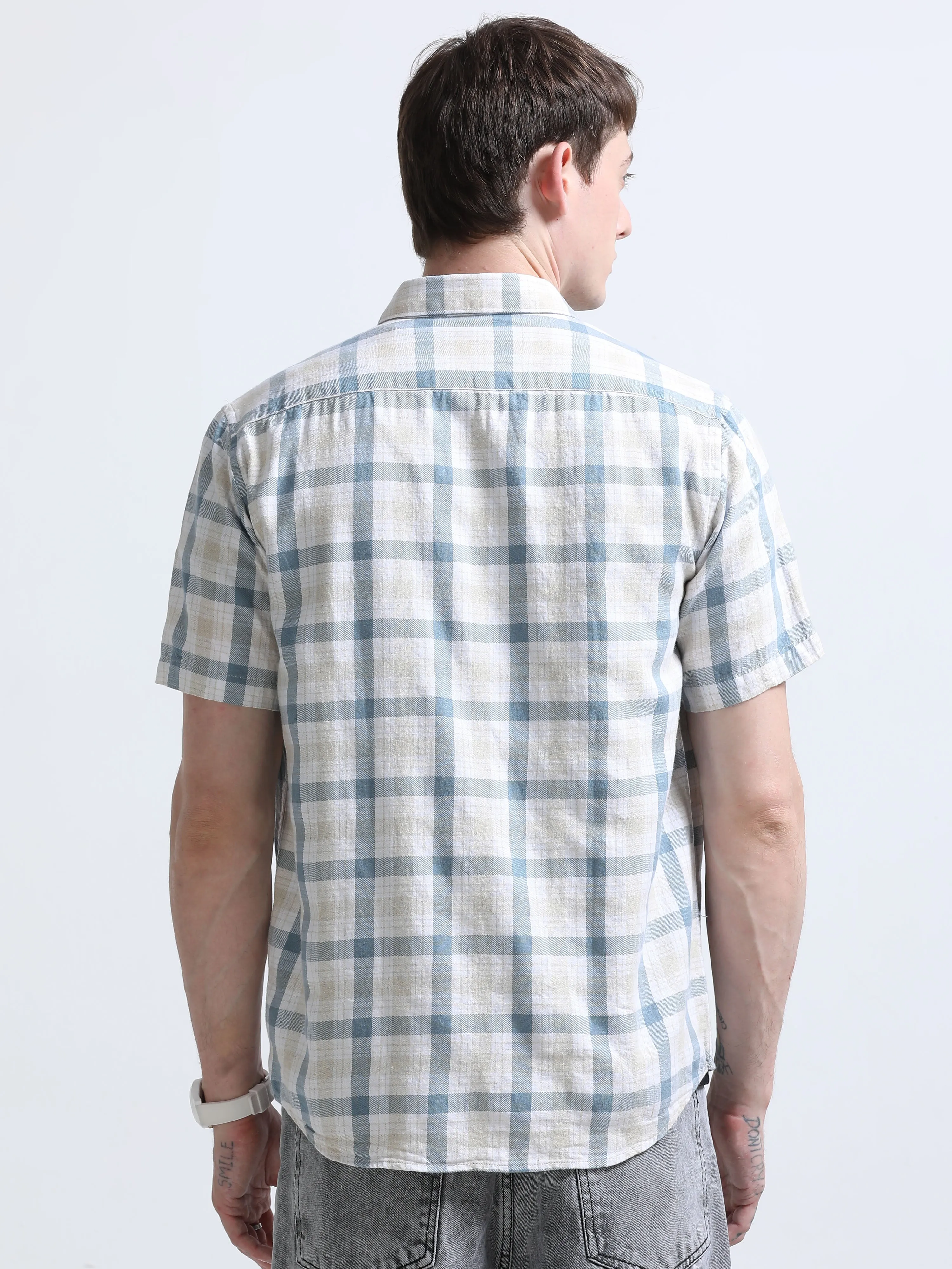 Rune - Relaxed Checks Shirt - Blue