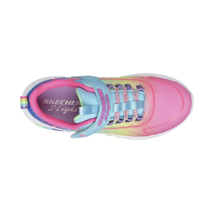 Skechers Girls Light Ups - Rainbow Cruisers Turquoise Multi