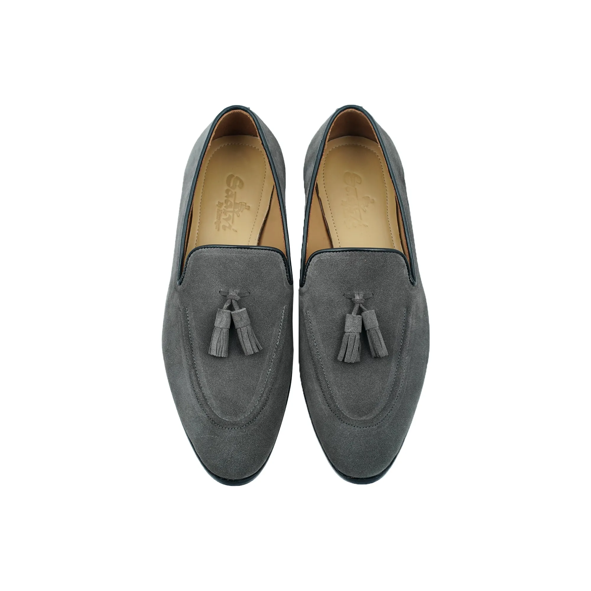 Tassels Loafers Grey Suede