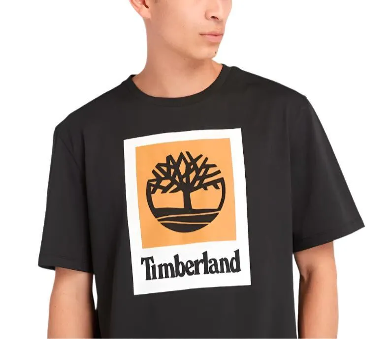 Timberland Men's Square Stack Logo Short Sleeve T-Shirt